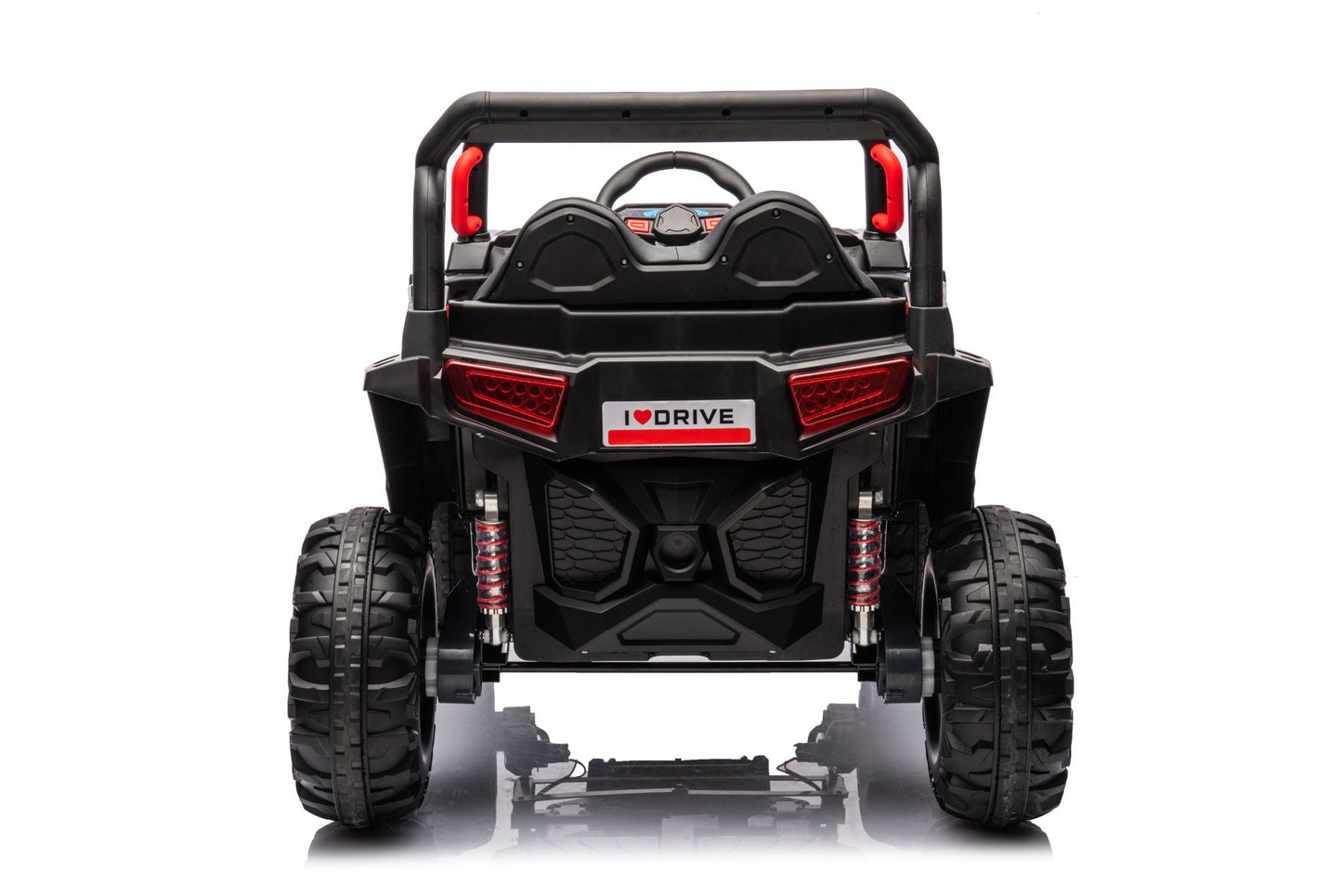 12V7A*2 30W*4 Four-Wheel Drive Seat One Button Start, Forward And Backward, High And Low Speed, Music, Front Light, Power Display, Two Doors Can Open, 2.4G R / C, Seat Belt Four Wheel Absorber