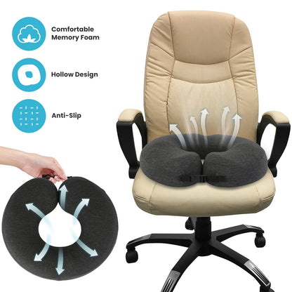 Donut Pillow Seat Cushion Memory Foam Donut Chair Cushions ErgonomicÊSeat Cushion Pad for Coccyx Prostate Sciatica Pelvic Floor Pressure Sores Office