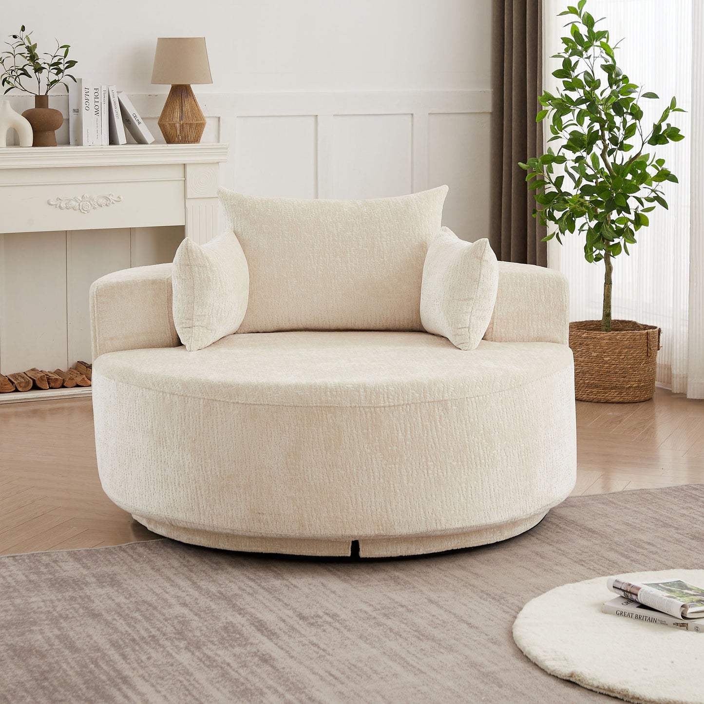 Single 360 Degree Swivel Chair For Living Room
