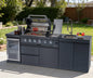 S00019 46-Inch 4-Burner Stainless Steel Gas Outdoor Kitchen Barbecue Island Grill