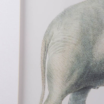 23.6x31.5" Fake Elephant Pencil Drawings, Set of 2