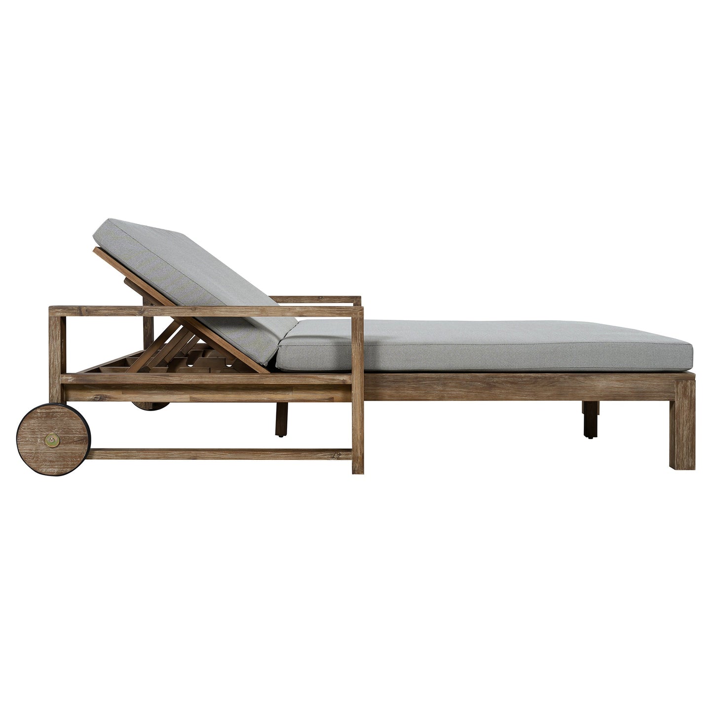 TREXM 1-Piece Farmhouse Wooden Outdoor Sunbed for 2 People