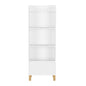 4 Tier Bookcase, Book Display With Safety Restraint, Storage Cabinet For Playroom - White