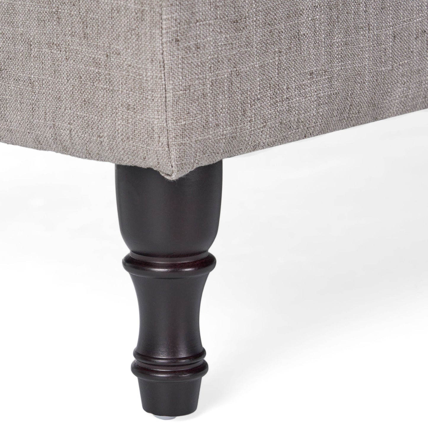 Dean Fabric Storage Wide Tufted Rectangle Ottoman - Gray