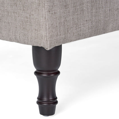 Dean Fabric Storage Wide Tufted Rectangle Ottoman - Gray