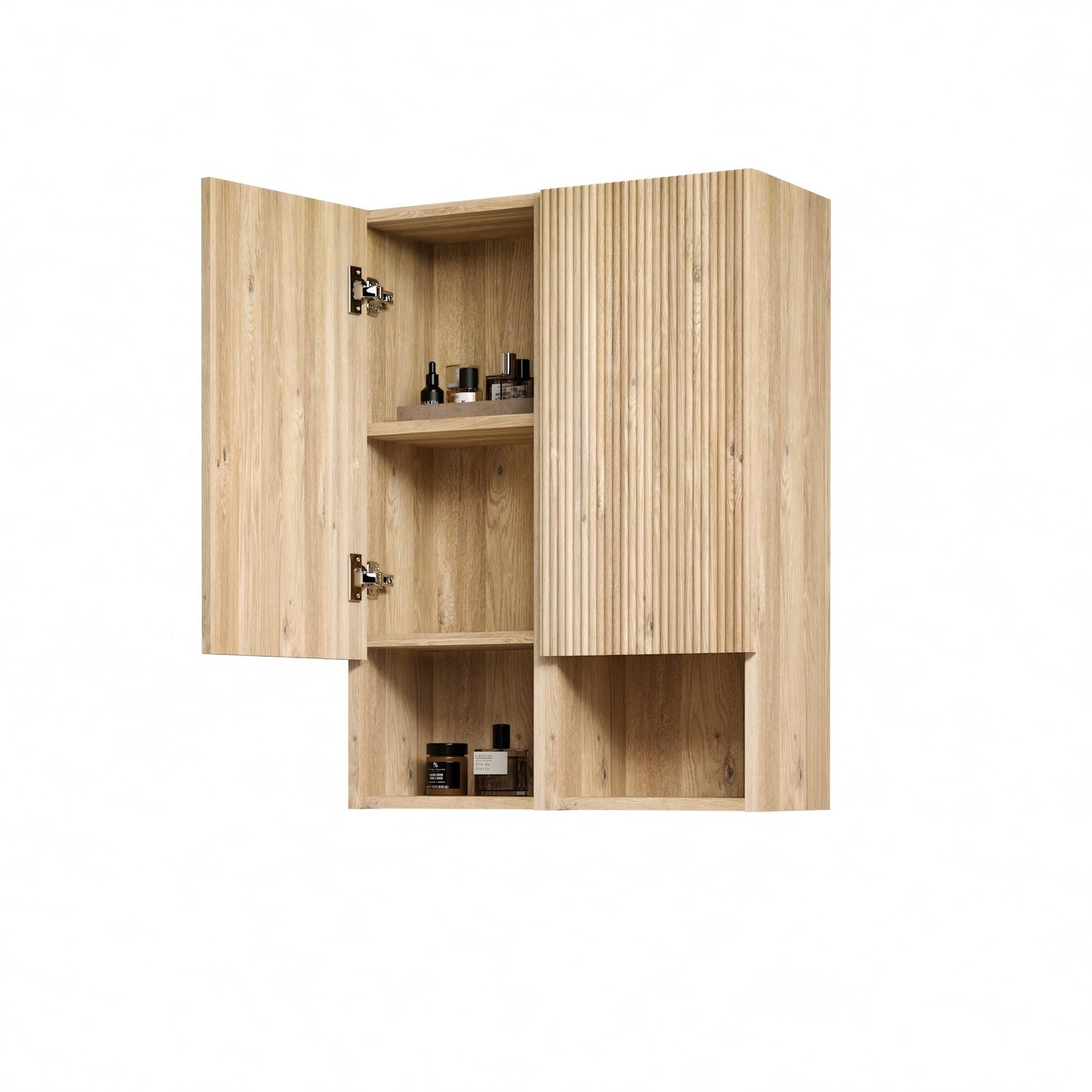 Abay Home Chic Striped Texture Bathroom Storage Cabinet