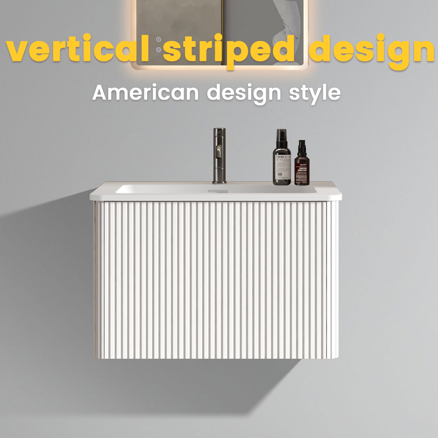 Etna 24" Striped Soft White Bathroom Vanity