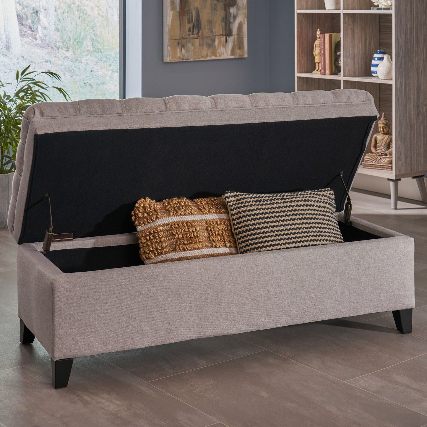 Juliana Storage Ottoman With Birch Legs
