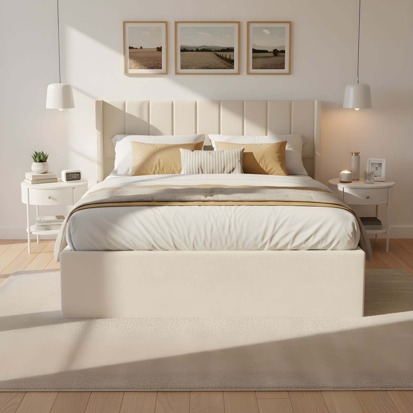 Large-Capacity Upholstered Storage Bed with Drawers