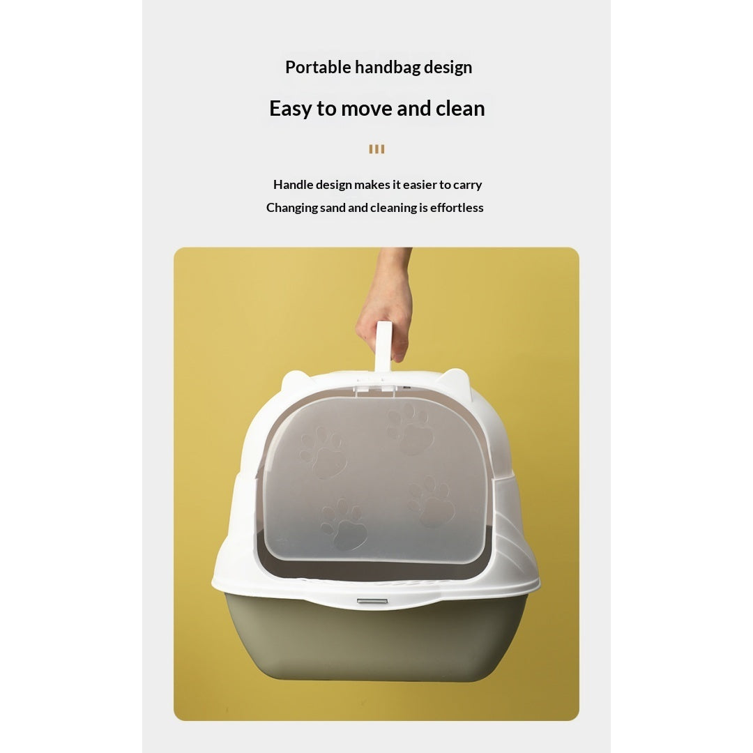 Extra-Large Enclosed Cat Litter Box, Splash-Proof With Detachable Lift-Top Lid