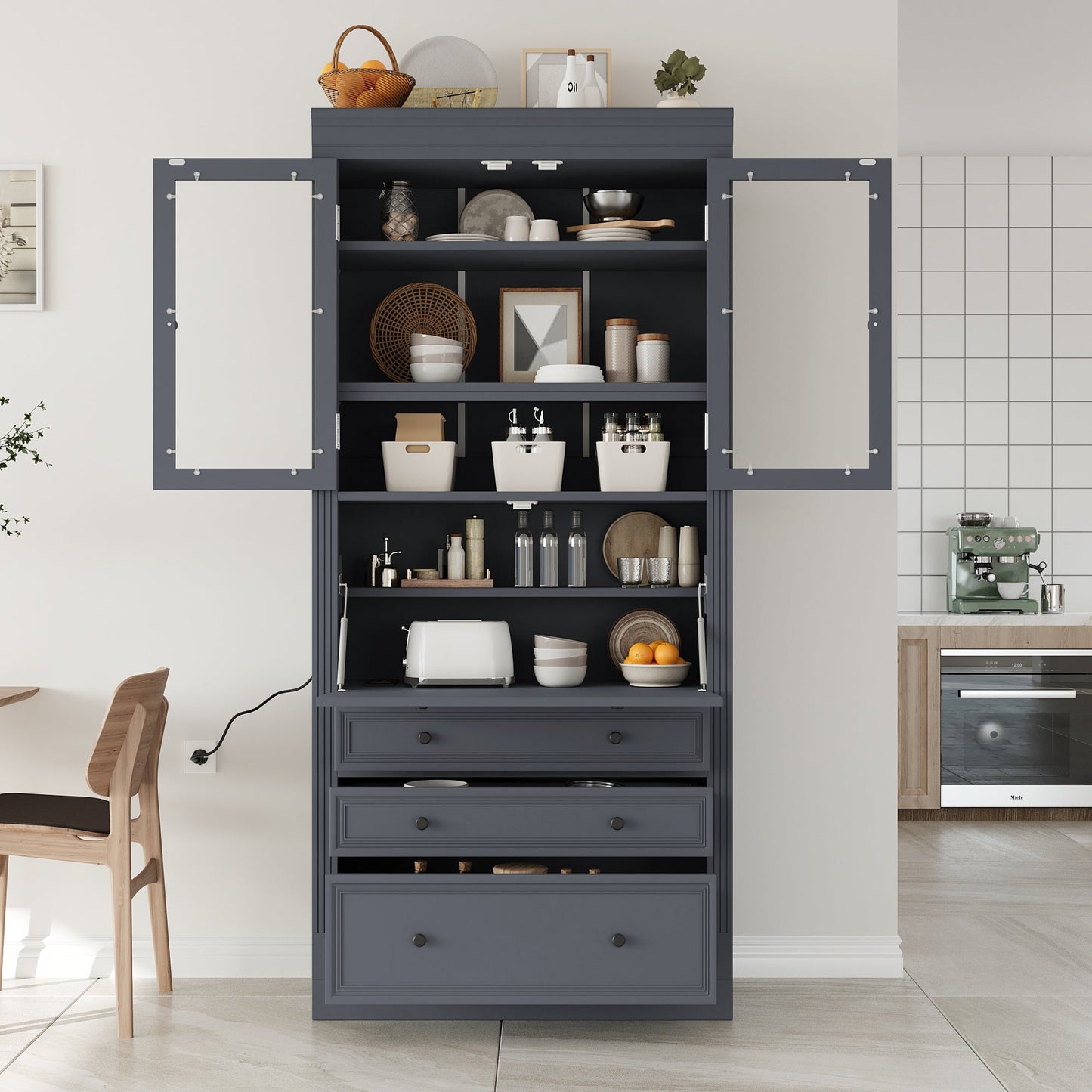 TOPMAX 36 x 16.5 x 78 Inch Freestanding Kitchen Pantry Storage Cabinet