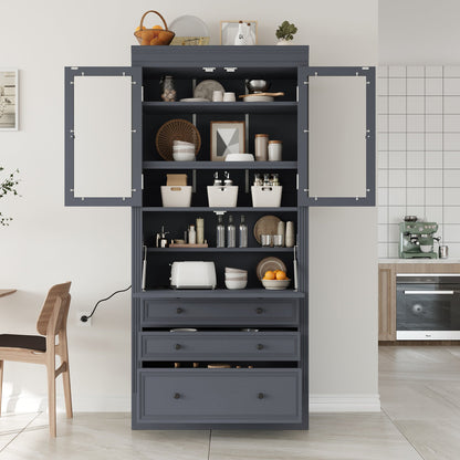 TOPMAX 36 x 16.5 x 78 Inch Freestanding Kitchen Pantry Storage Cabinet