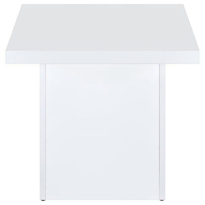 Devar 2-piece Square Coffee End Table Set White High Gloss