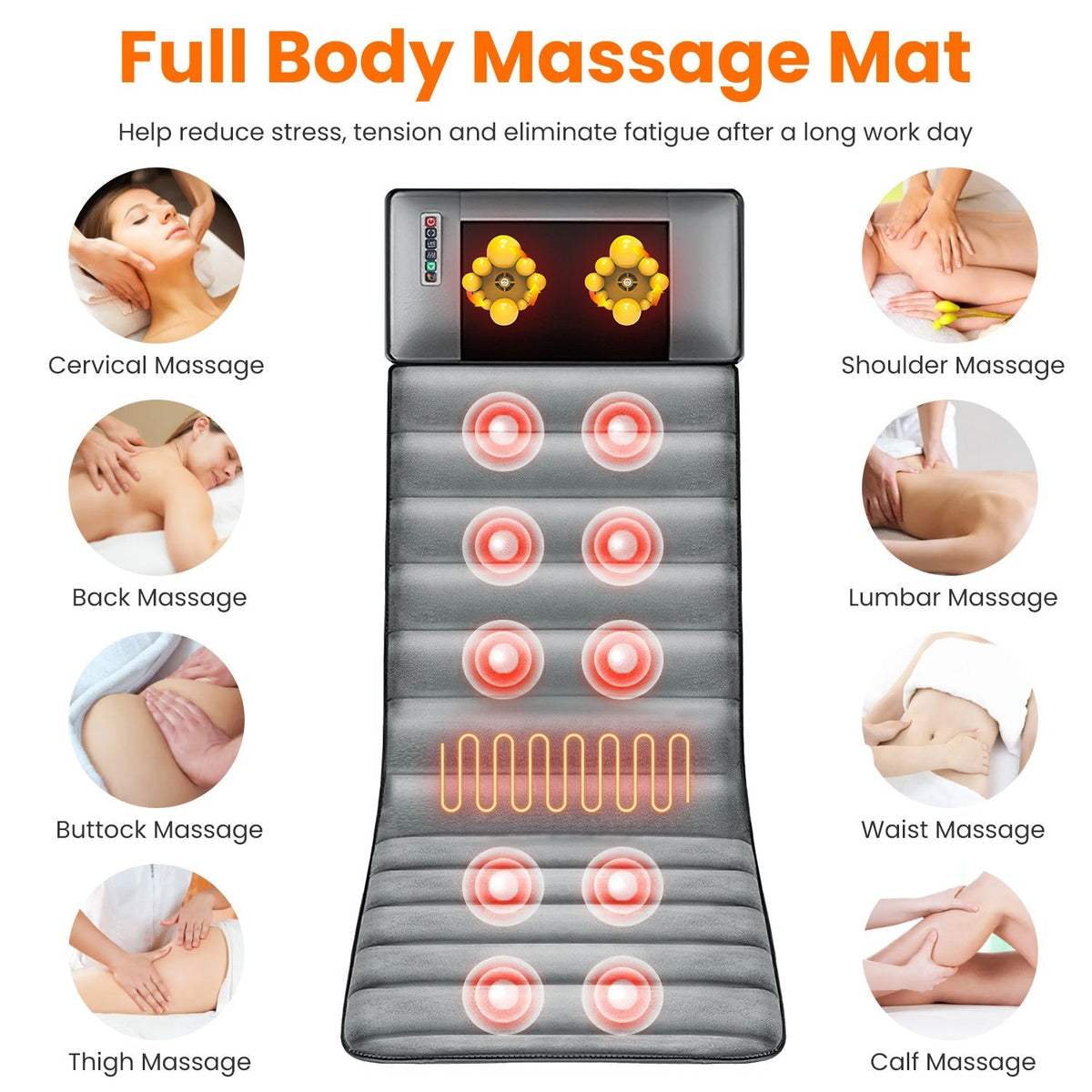 Full Body Massage Mat with Heat & 10 Vibration Motors