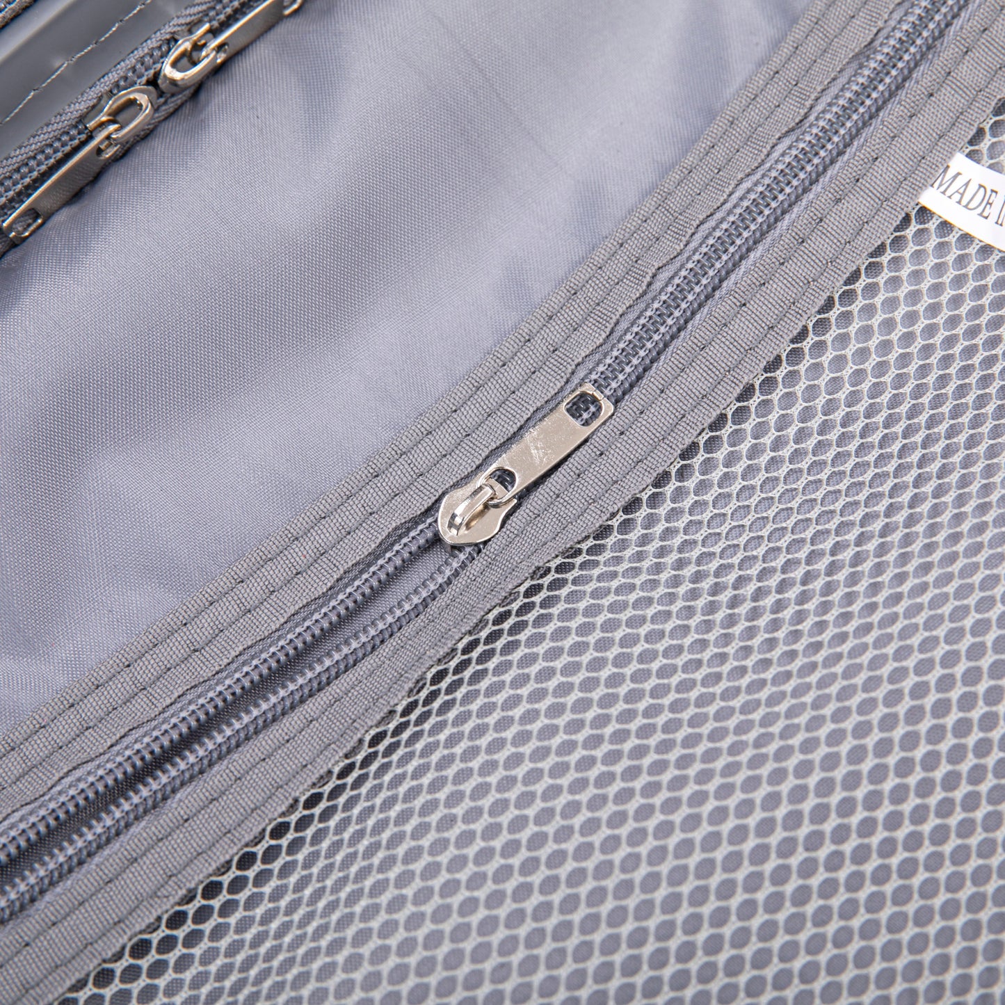 4-Piece PP Spinner Wheel Luggage Set with Cosmetic Case, Light Gray