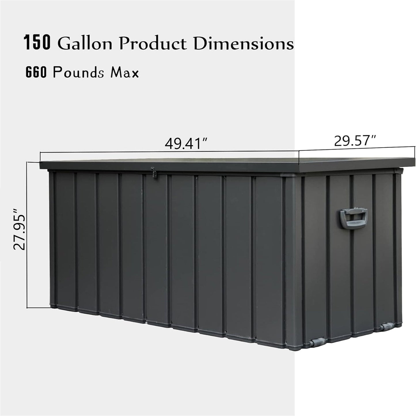 150 Gallon Outdoor Storage Deck Box Waterproof