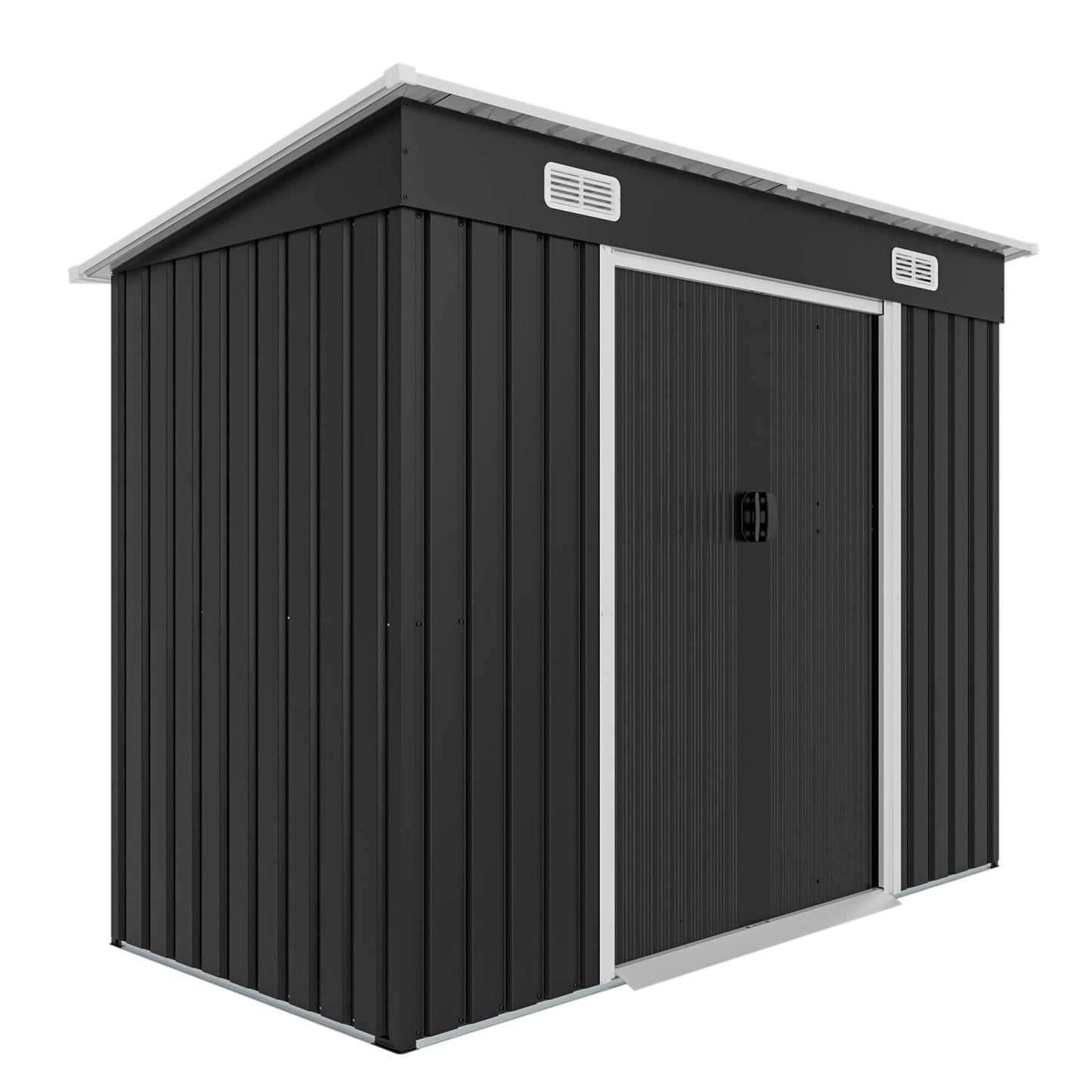 8x4ft Metal Shed with Sliding Door and Air Vents