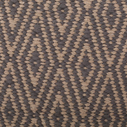 Amuleto - Hand Loomed Cotton Pouf - Dark Gray / Brown