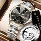 Mens Mechanical Skeleton Transparent-Back Watch