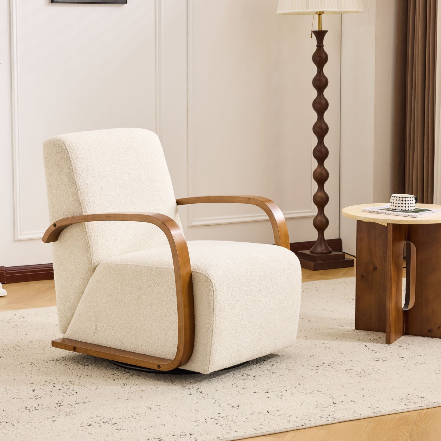 Swivel Accent Rotatable Ergonomic Single Chair For Living Room