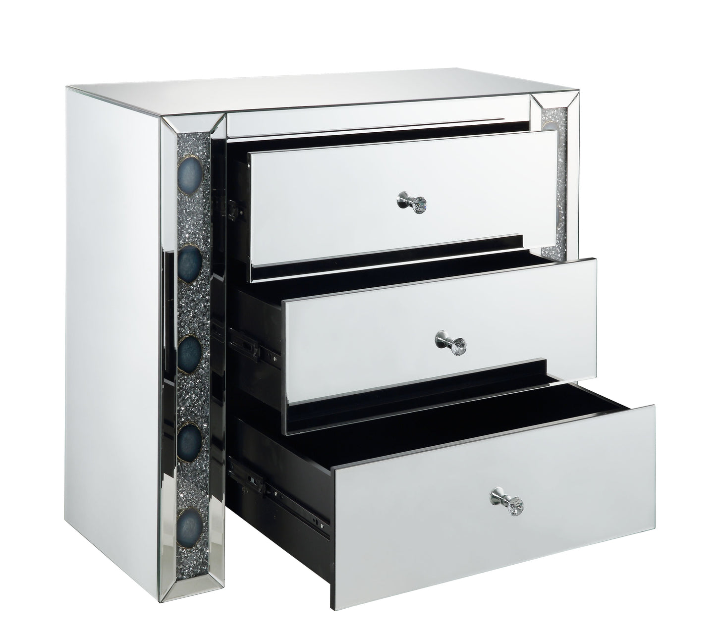 Sonia Mirrored & Faux Agate Console Cabinet (Assembled)