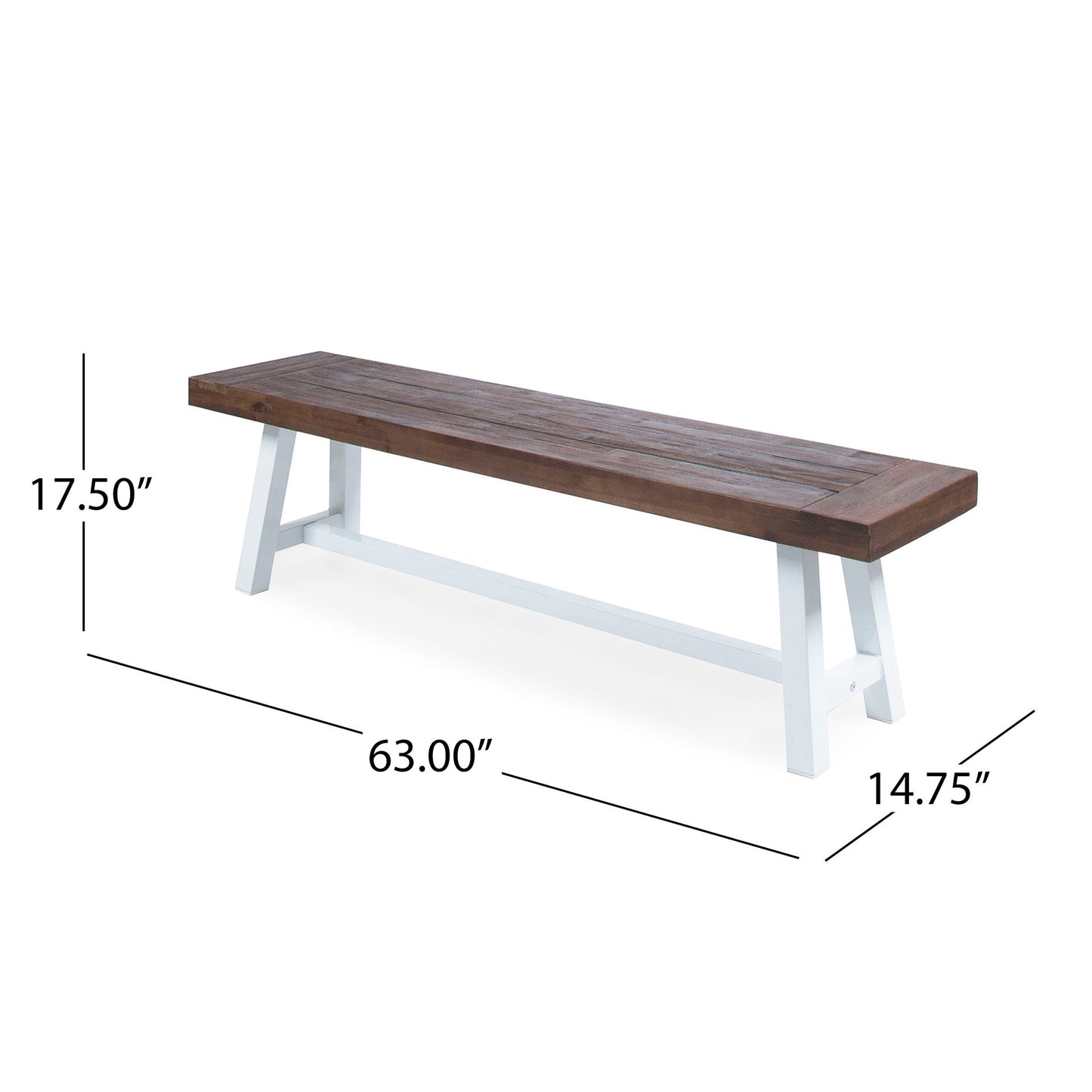 Tranquilizer Outdoor Acacia Wood Bench With Slat Panel Design