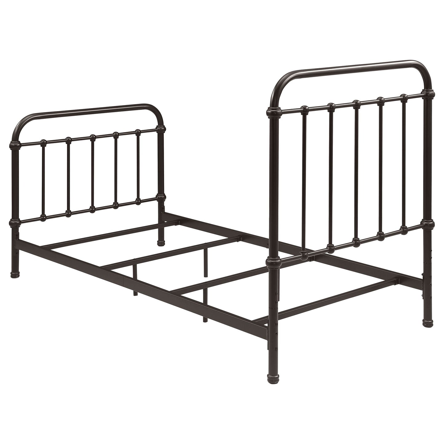Twin Panel Bed With Ornate Design - Bronze