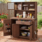 TOPAMX Potting Bench with Hutch, Solid Fir Wood Garden Workstation