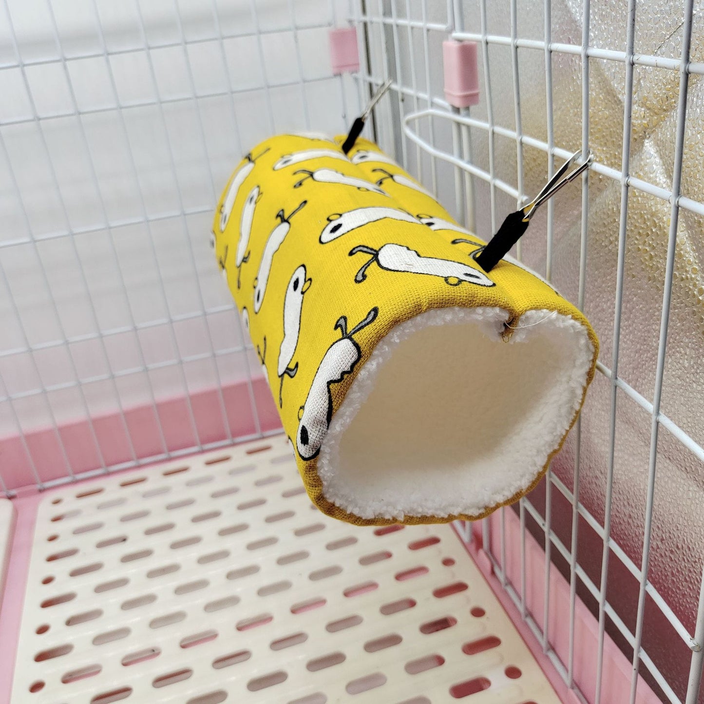 Sugar Glider Ferret Dutch Pig Flower Branch Mouse Guinea Pig Super Soft Plush Tunnel Nest