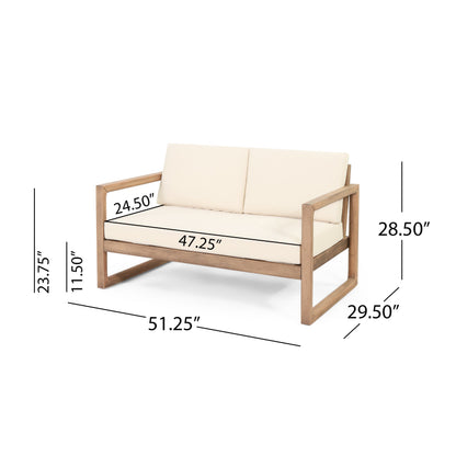 4-Piece Acacia Wood Patio Furniture Set