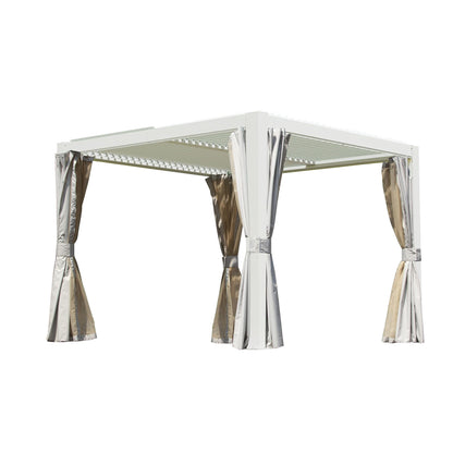 10x10 FT Outdoor Louvered Pergola with Adjustable Louvers