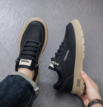 Breathable Summer Men's Skate Shoes, Thick Sole Sports Casual Flat Trendy Sneakers