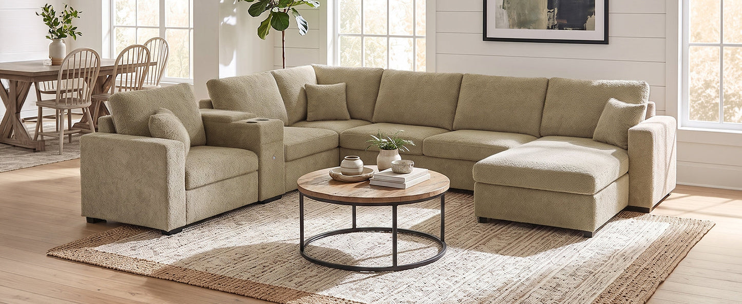 5-Seat Modular Sectional Sofa Couch
