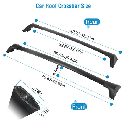 Car Roof Rack Cross Bars Aluminum Alloy Cargo Carrier Rooftop Crossbars Fit for Toyota RAV4 2019-2024 with Side Rails for Cargo Carrier Bag Kayak Bike