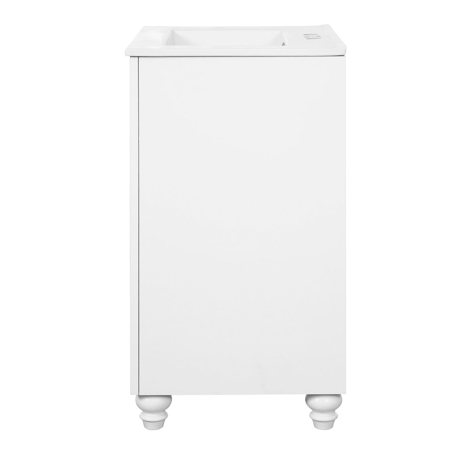 Bathroom Vanity With Ornate Elliptical Motif, Soft Close Hinges