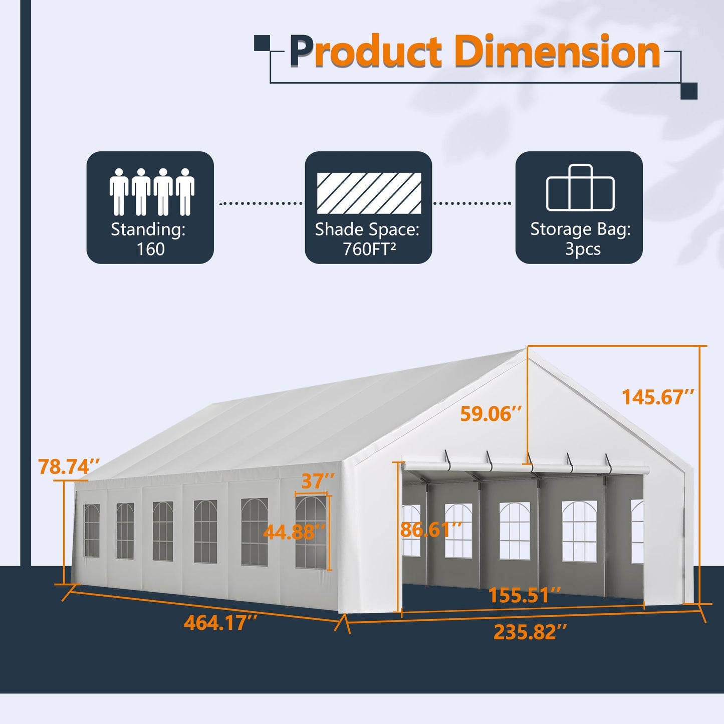 20x40FT Party Tent Heavy Duty, Large Wedding Event Shelters