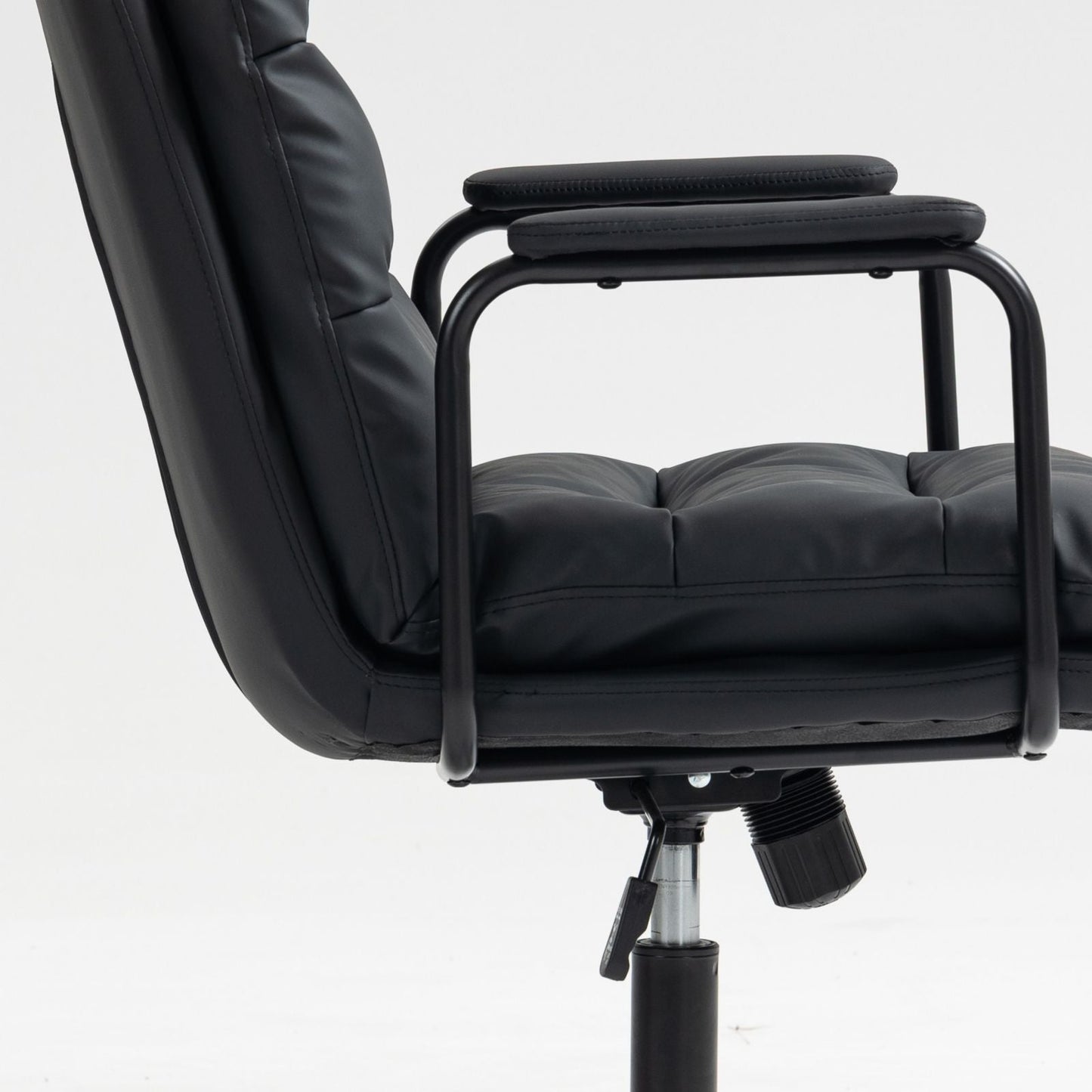 Office Chair, Mid Back Home Office Desk Task Chair With Wheels And Arms Ergonomic Computer Rolling Swivel Chair With Padded Armrest