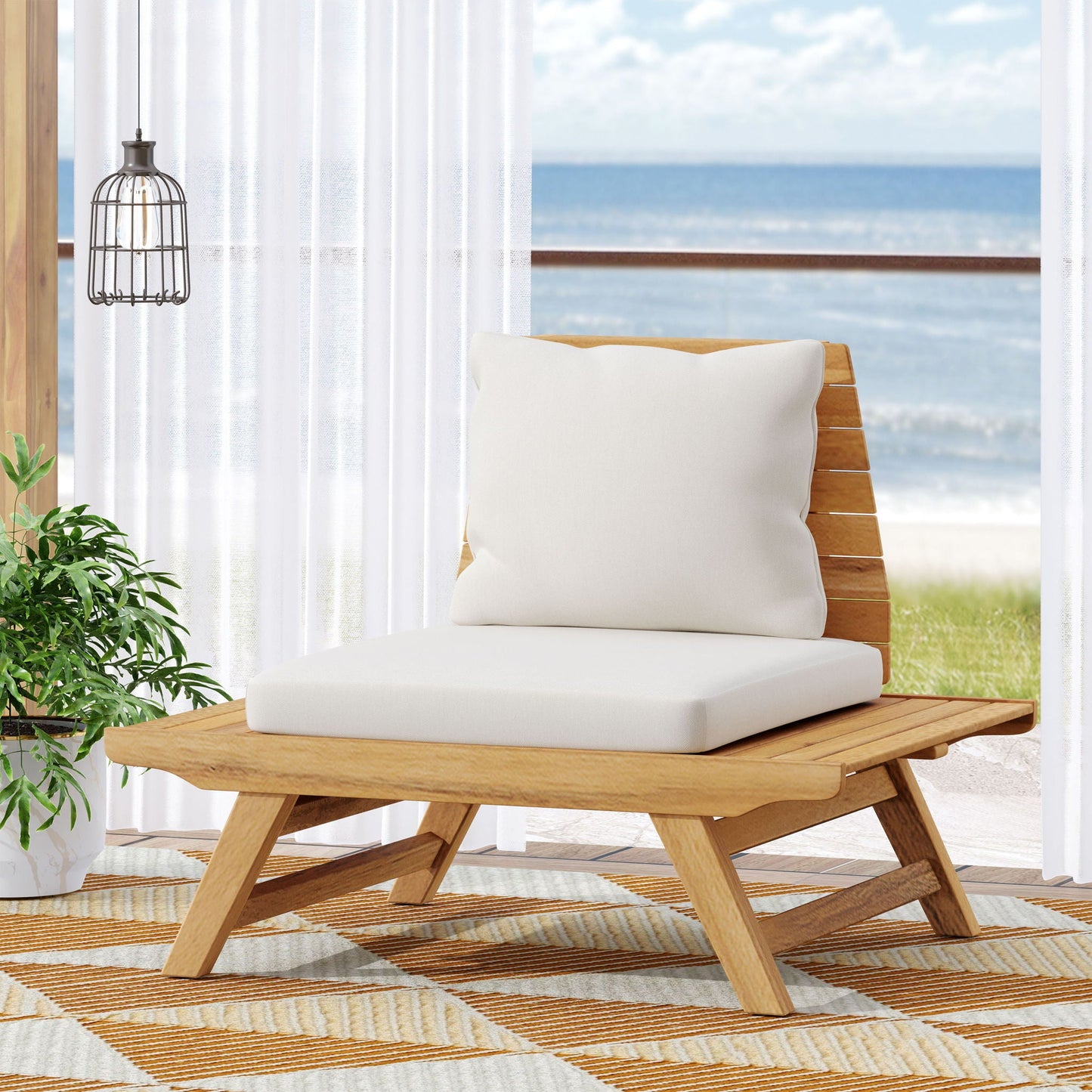 Sedona Outdoor Club Chair With Slatted Design
