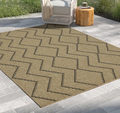 Earth GC_NTL1010 Jute/Black Indoor/Outdoor Area Rug