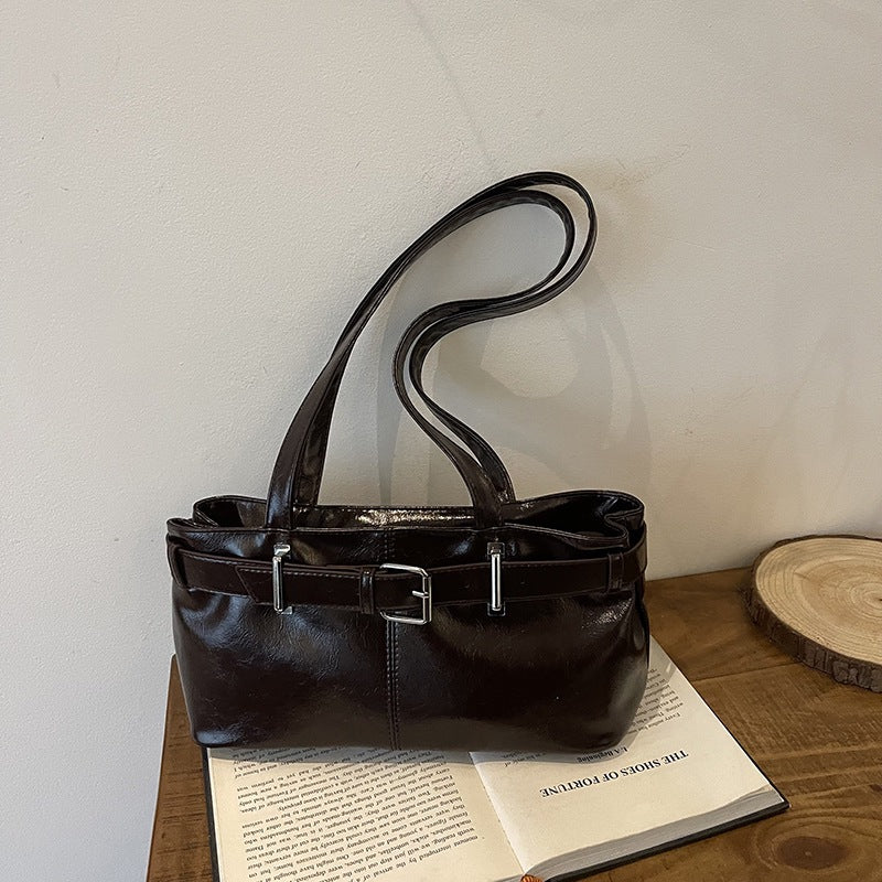 Vintage Shoulder Large-capacity Belt-buckle Underarm Bag