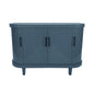 Curved Sideboard Wooden Console Table With 4 Doors And Adjustable Shelves For Living Room - Blue