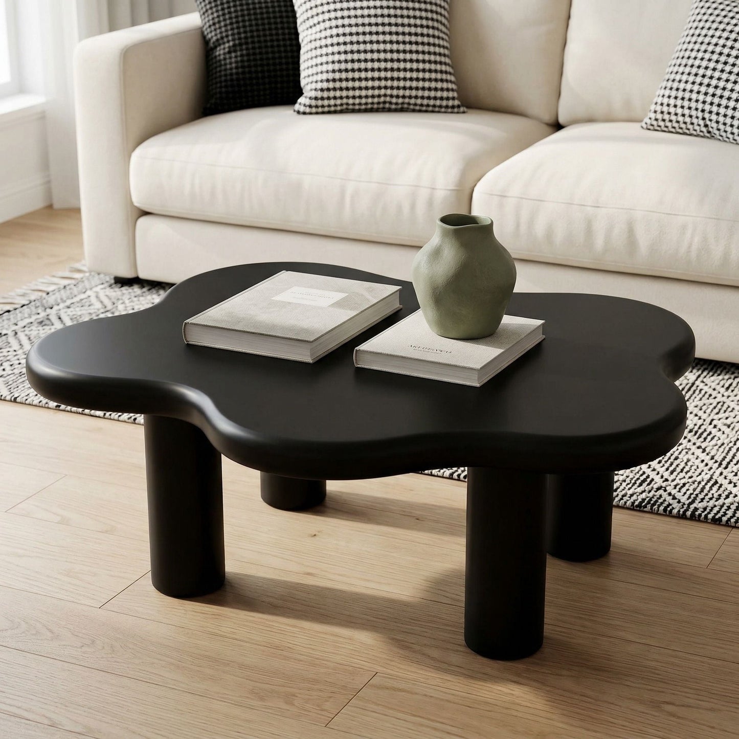 Cloud Shaped Coffee Table With 4 Round Legs