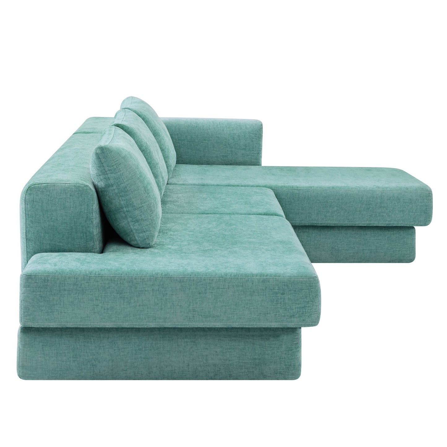 L-Shaped Modular Sofa With Double Layer Cushion