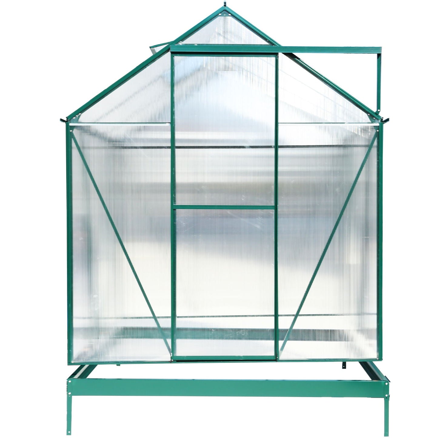 Polycarbonate house, Heavy Duty Outdoor Aluminum Walk-In House Kit With Rain Gutter, Vent And Door For Backyard Garden