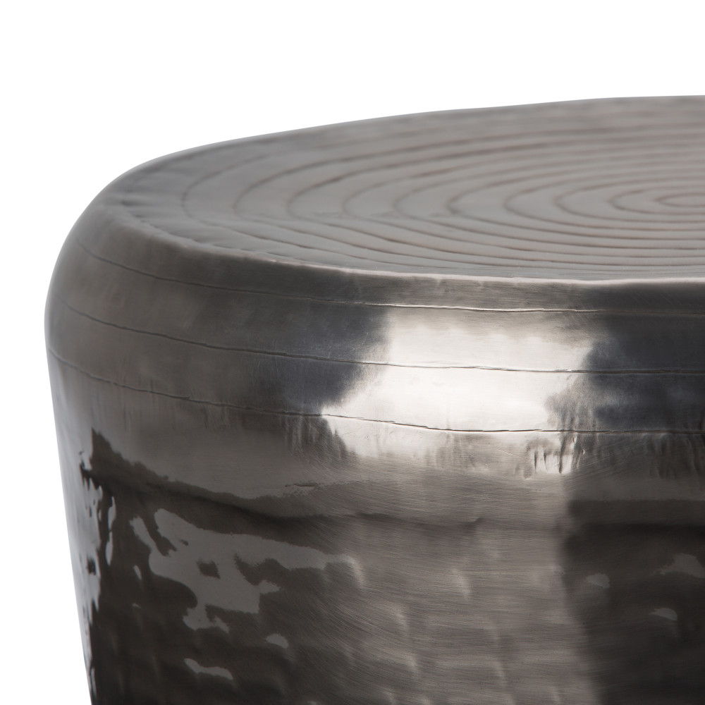 Troy - Metal Accent Table - Antique Silver