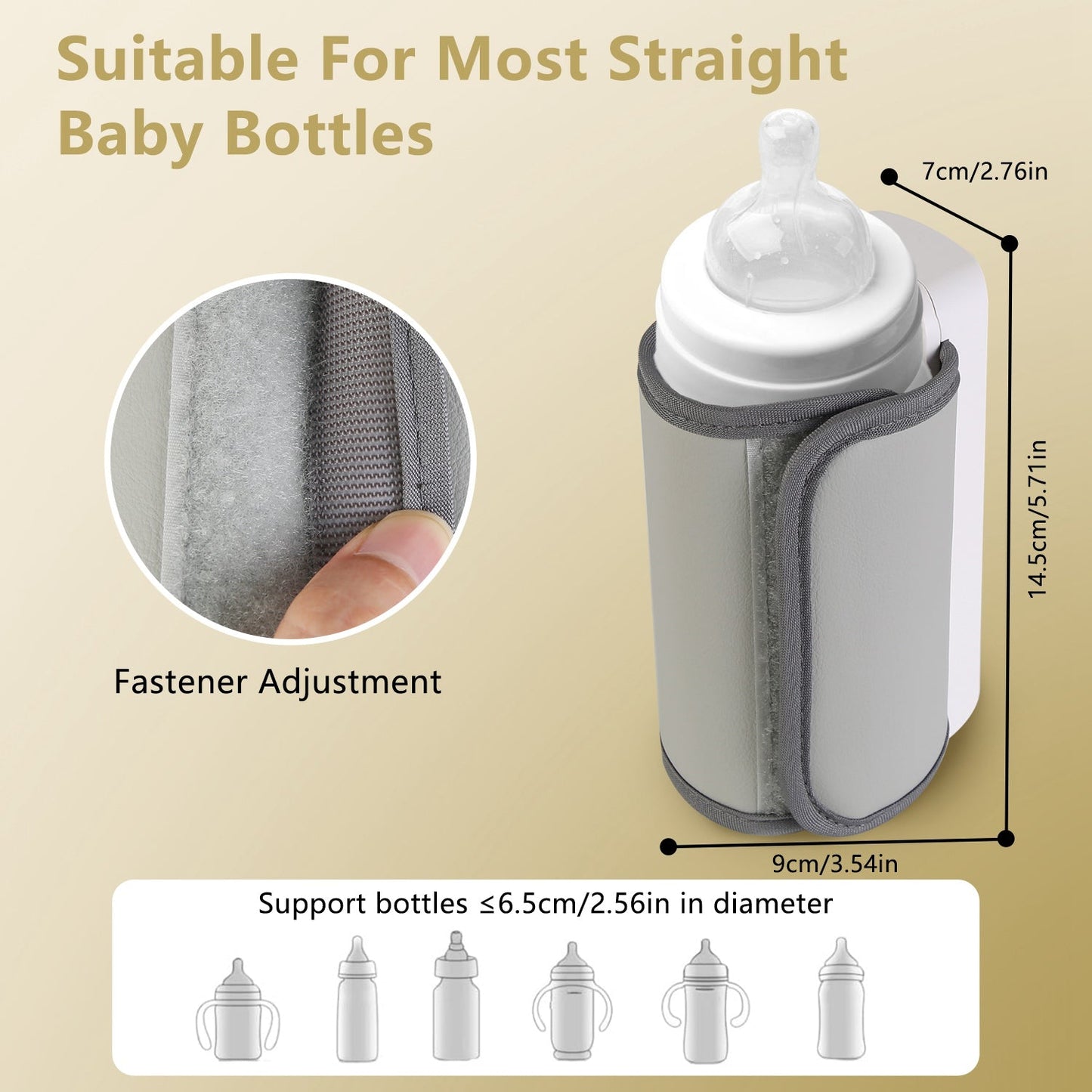 Portable Bottle Warmer On The Go Baby Milk Warmer Milk Formula Warmer for Travel with 6 Heating Levels USB Rechargeable Keep Milk Warm for 5 Hours