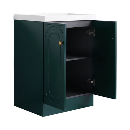 Contemporary Freestanding Bathroom Vanity With Resin Sink & Soft-Close Cabinet Doors