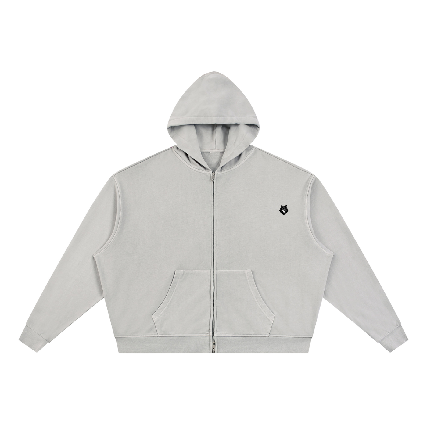Loki & Ivy Unisex Vintage Wash Full Zip Boxy Hoodie