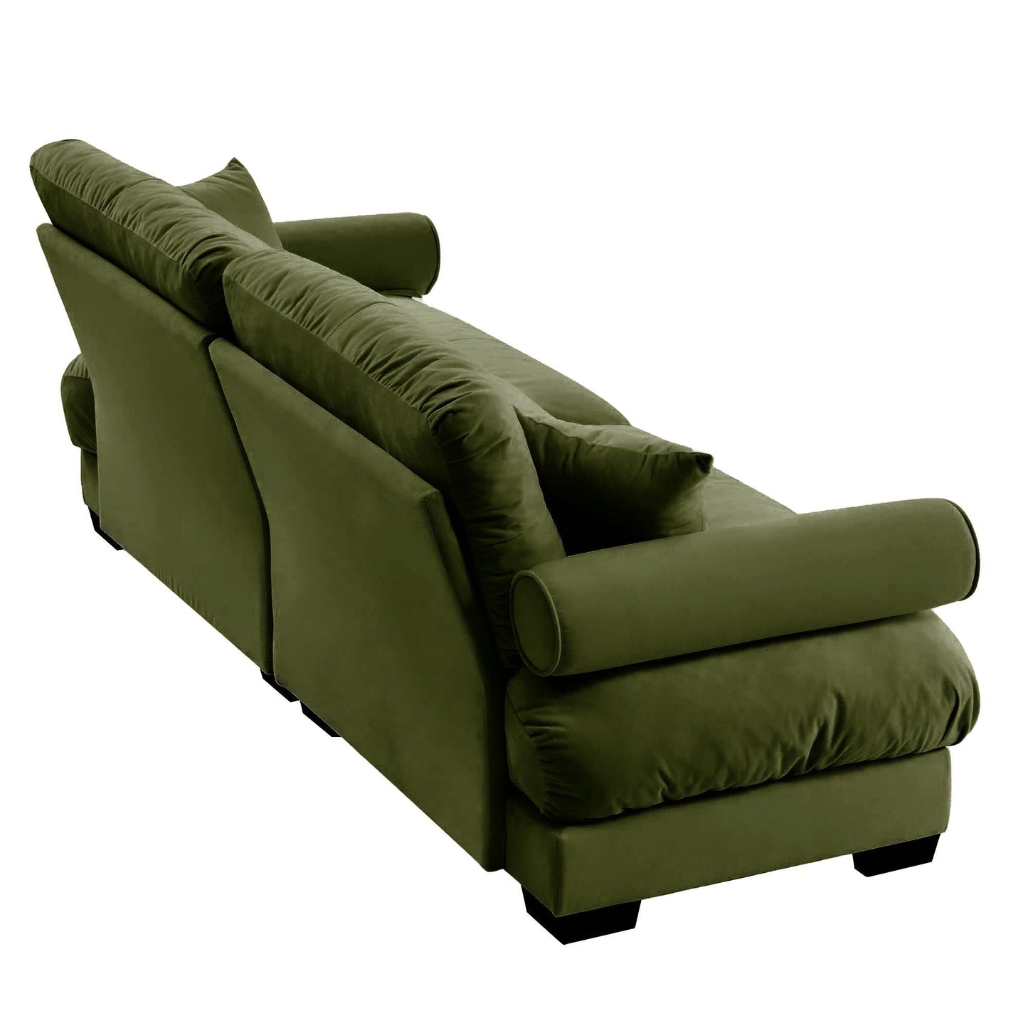 Modern Sofa With Bolstered Armrests And Pillows