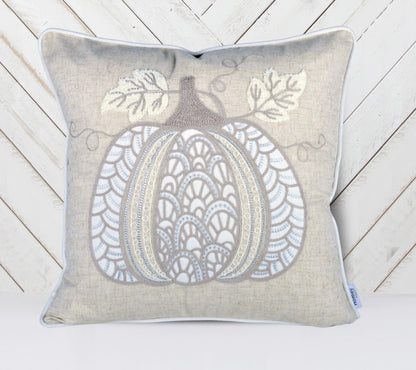 Lace Embroidered Pumpkin Throw Pillow – Set of 2